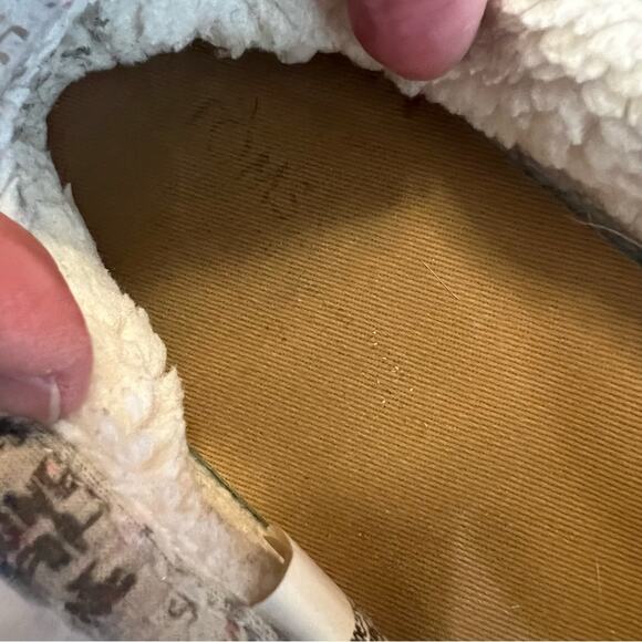 Tom’s gray speckled t-shirt jersey faux Fur lined alparagatas size 11 - Picture 7 of 11